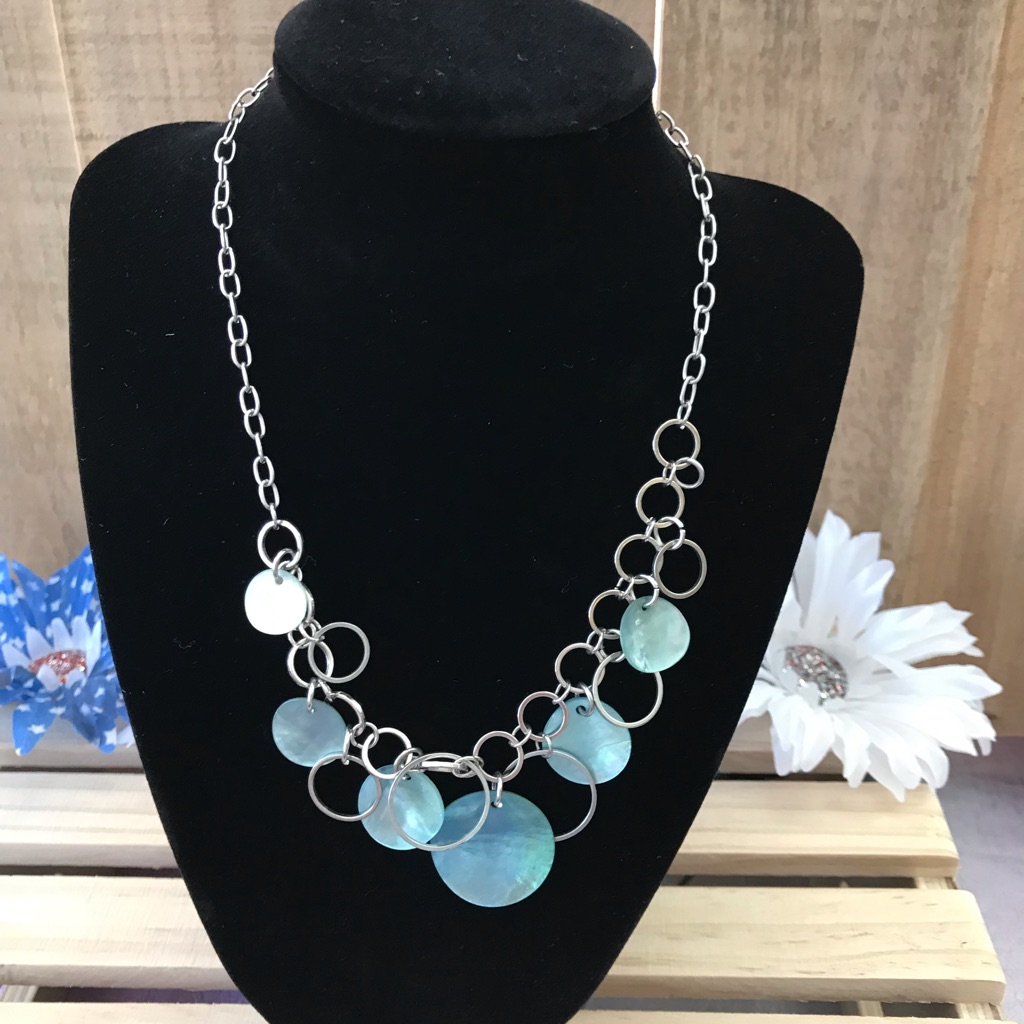 You & I Bangle Abalone Necklace Silver Rings